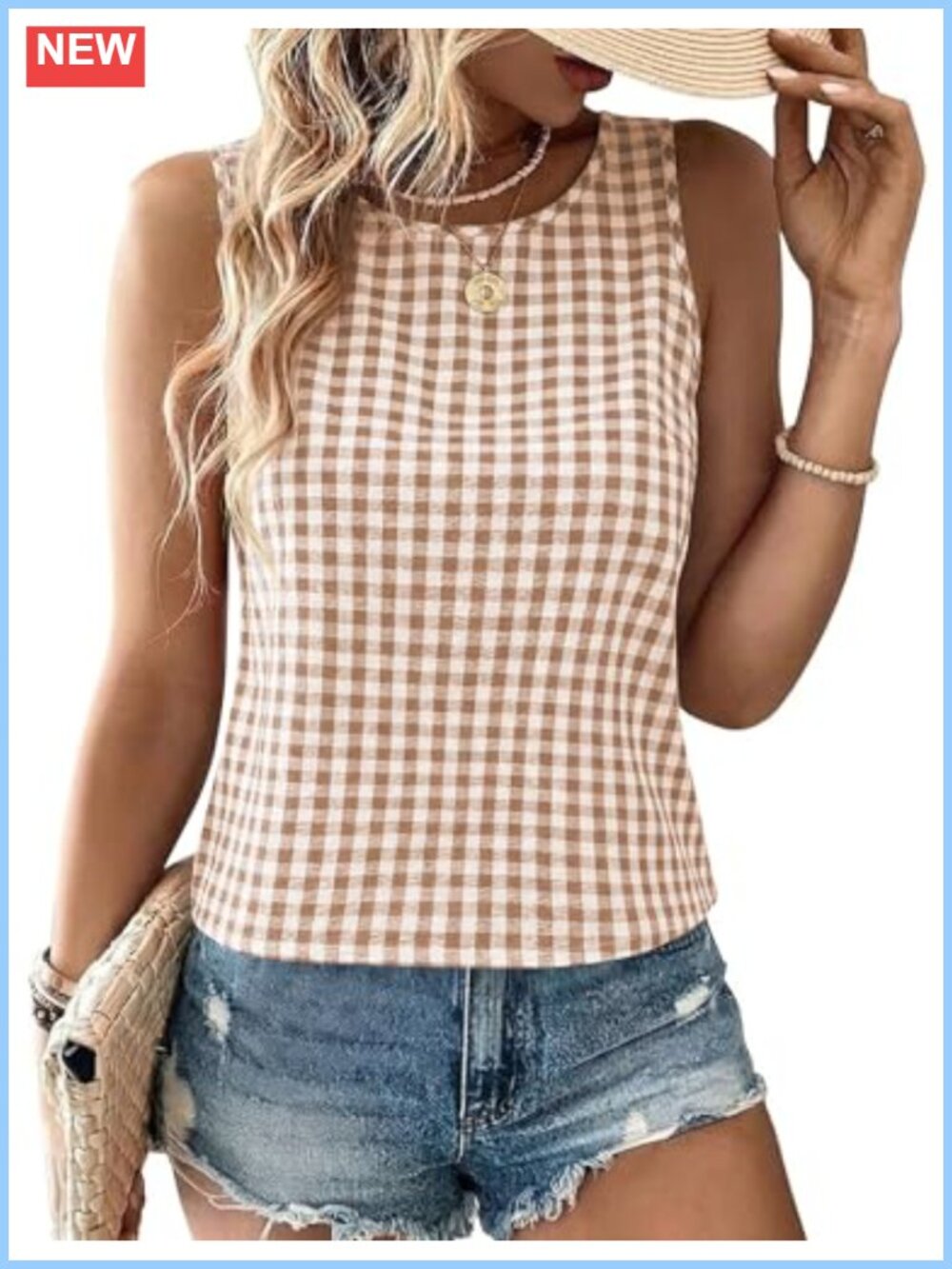 Cotton Linen Tank Top Women Sleeveless Crewneck Summer Basic Blouse